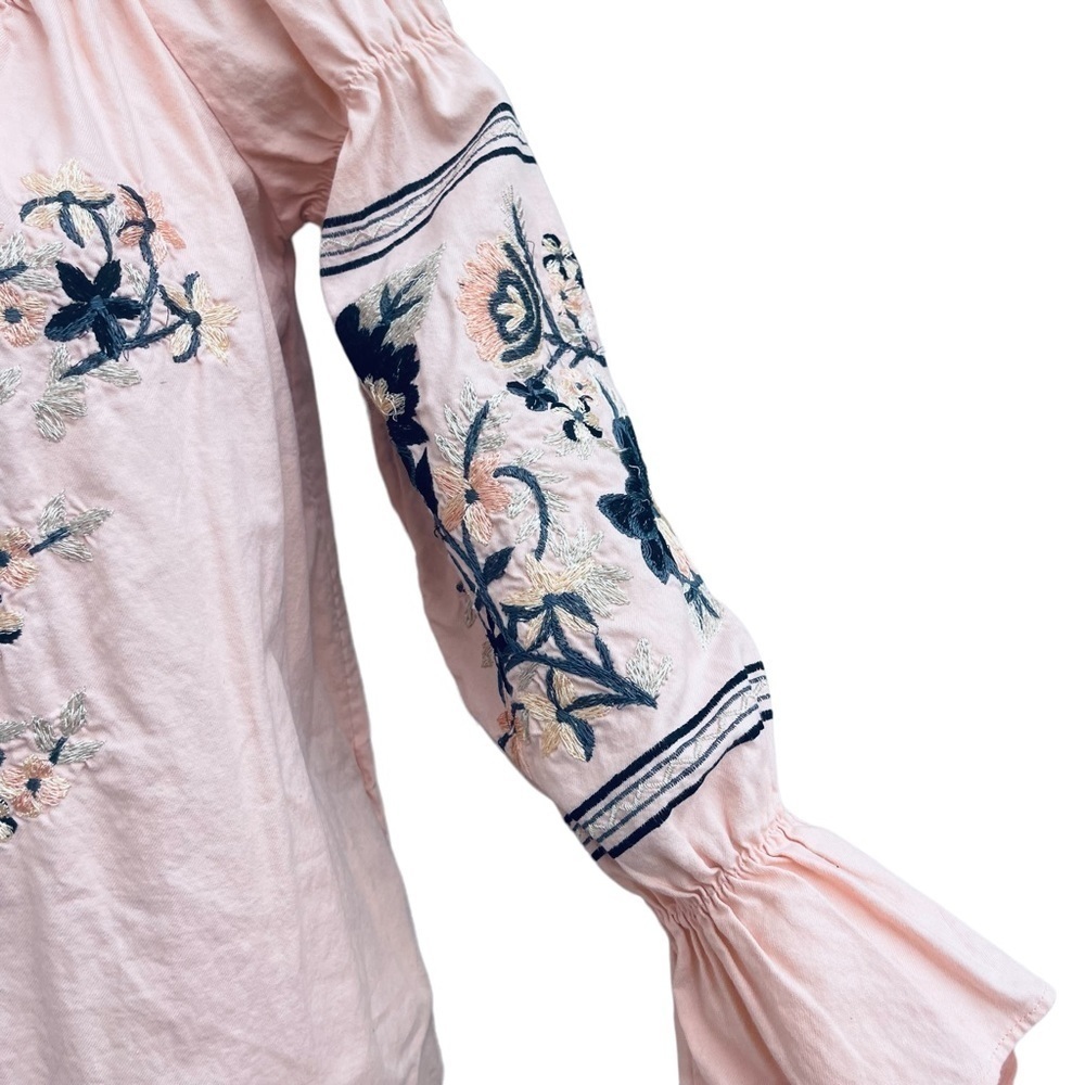 FREE PEOPLE Fleur Du Jour Off-the-Shoulder Embroidered Dress Small soft 8873 - Picture 10 of 11